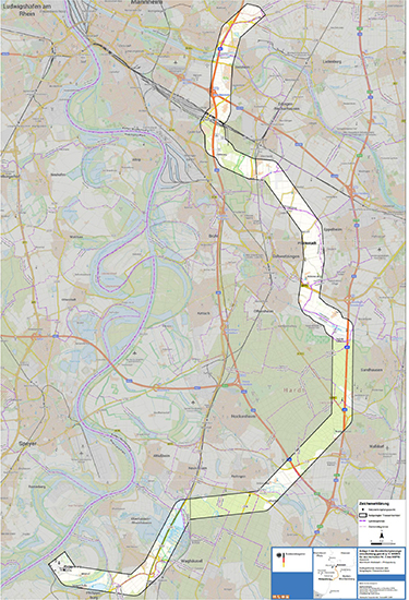 Darstellung des festgelegten Trassenkorridors für das Vorhaben 2 BBPlG, Abschnitt B