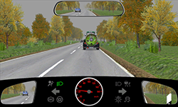 Sie fahren außerorts auf einer Vorfahrtstraße mit 45 km/h.