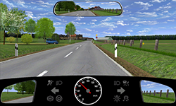 Sie fahren außerorts mit 70 km/h auf einer Vorfahrtstraße. Von links mündet eine Straße in die von Ihnen befahrene Straße ein. Auf dieser befindet sich ein Pkw.