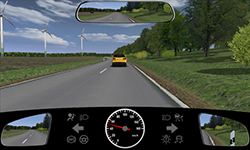 Sie fahren außerorts mit 50 km/h. Vor Ihnen fährt ein Pkw.