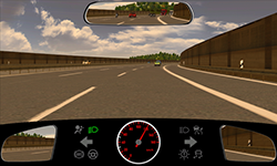 Sie fahren auf einer Autobahn mit 120 km/h auf dem rechten von drei Fahrstreifen für Ihre Richtung.