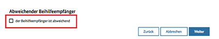 Abbildung 21: Auswahl abweichender Beihilfeempfänger