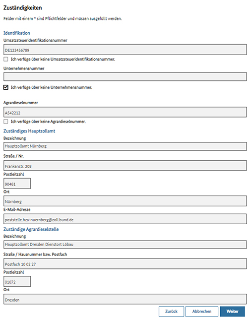Abbildung 41: Erklärung – Registrierung – Zuständigkeiten