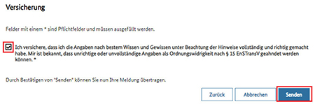 Abbildung 48: Korrektur – Versicherung Vollständigkeit und Richtigkeit