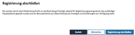Abbildung 64: Registrierung abschließen