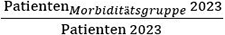 Patienten Morbiditätsgruppe 2023 geteilt durch Patienten 2023