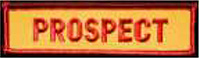 Dieses gelbe Kennzeichen mit roter Umrandung in Form eines Rechtecks, enthält die Funktionsbeschreibung „PROSPECT“, übersetzt Anwärter, in roten Großbuchstaben.