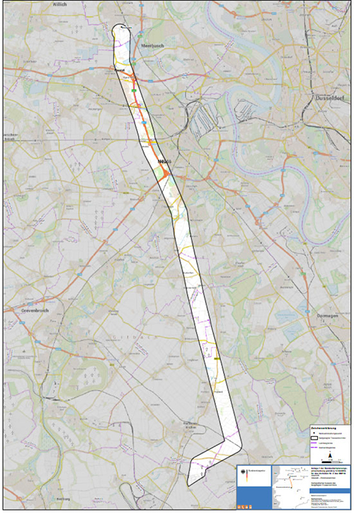 Abbildung 7: Darstellung des festgelegten Trassenkorridors für das Vorhaben 2 BBPlG, Abschnitt C