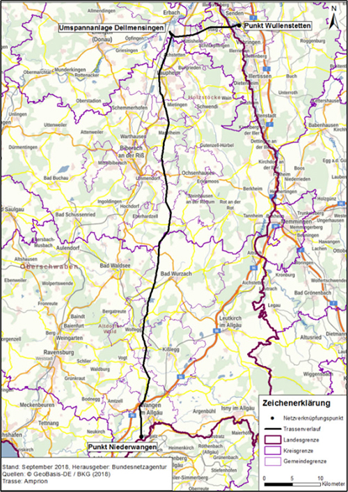 Abbildung 31: Darstellung der festgelegten Trasse für das Vorhaben 25 BBPlG