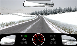 Sie fahren außerorts mit etwa 75 km/​h.