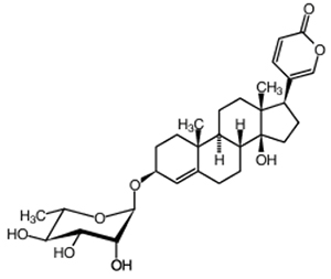 Die Abbildung zeigt die Strukturformel von Proscillardin.