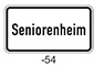 Bildliche Darstellung des Zusatzzeichens 1012-54 Beschriftung „Seniorenheim“.