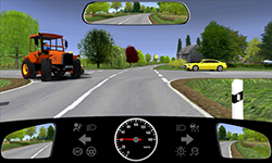 Sie fahren außerorts mit etwa 40 km/h.