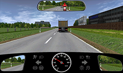 Sie fahren außerorts mit etwa 60 km/h.