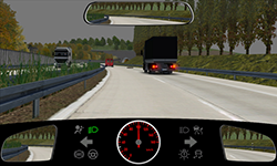 Sie fahren auf einer zweispurigen Autobahn mit 100 km/h.