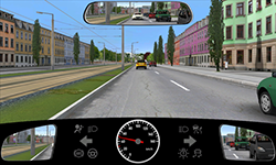 Sie befahren eine Straße innerorts mit knapp 50 km/h.