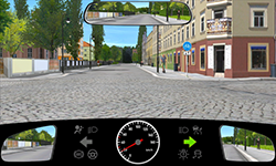 Sie befahren eine Straße innerorts mit etwa 20 km/h und blinken rechts.