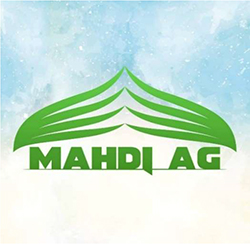 Das Symbol zeigt das neue Logo der Jugendgruppe des Imam Mahdi Zentrum. Es zeigt den Schriftzug „Mahdi AG“ in grüner Schrift. Darüber befinden sich zwei zueinander geneigte Pflanzenzweige ebenfalls in grüner Farbe. Der Hintergrund ist in blau und weiß gehalten.