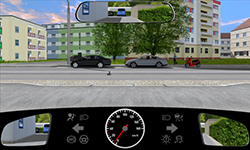 Sie befahren eine Tankstellenausfahrt mit 5 km/​h.