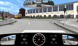 Sie stehen innerorts an einer Haltlinie. Neben dieser befindet sich eine Zwei-Phasen-Ampel, die kein Lichtzeichen zeigt.