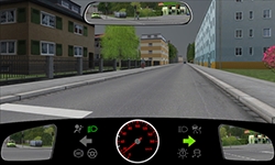 Sie biegen innerorts mit etwa 15 km/​h an einer Kreuzung nach rechts ab.