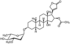 Die Abbildung zeigt die Strukturformel von Oleandrin.