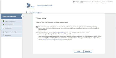 Abbildung 10: Screenshot der Versicherung