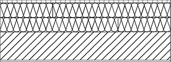 Abbildung oberste Geschossdecke mit Spanplatte, Dämmstoff, Betondecke, Putzschicht