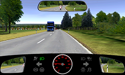 Sie fahren außerorts mit knapp 45 km/h.