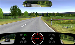 Sie fahren außerorts mit knapp 45 km/h.