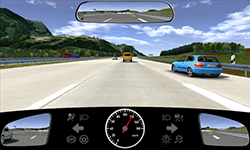 Sie fahren auf einer Autobahn mit 120 km/h auf dem rechten von drei Fahrstreifen für Ihre Richtung. Ein Stück weit vor Ihnen befindet sich auf dem Einfädelungsstreifen ein Pkw, der links blinkt.