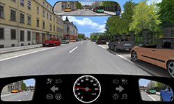 Sie befahren eine Straße innerorts mit 45 km/​h.