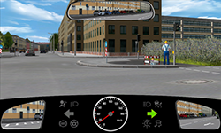 Sie biegen innerorts mit 15 km/​h nach rechts ab.