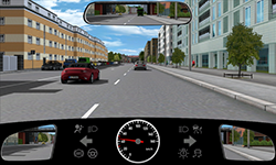 Sie befahren eine Straße innerorts mit 45 km/​h.